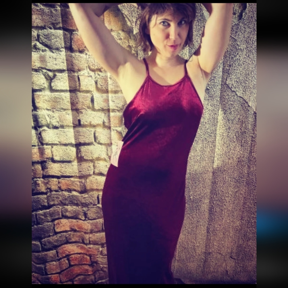 Maroon Velvet Dress